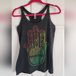Matisyahu Racerback Tank with Multicolor Hamsa Graphic